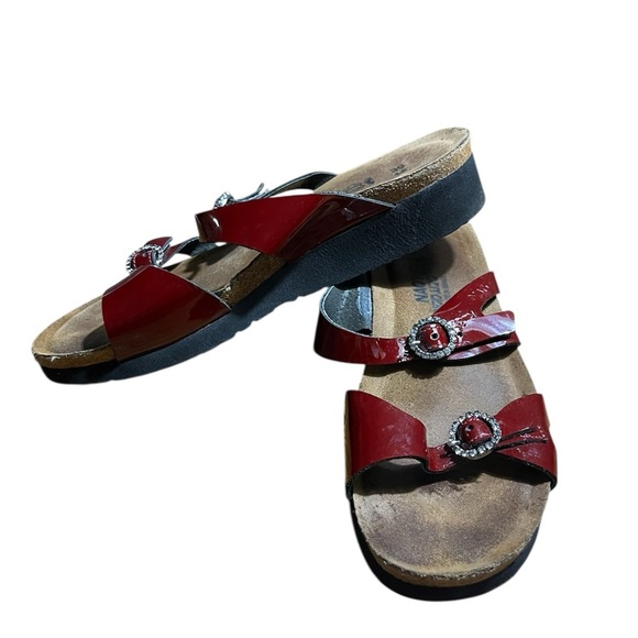 Naot Kate Red Strappy Sandals with Buckle Detail Size 8 - Picture 4 of 6